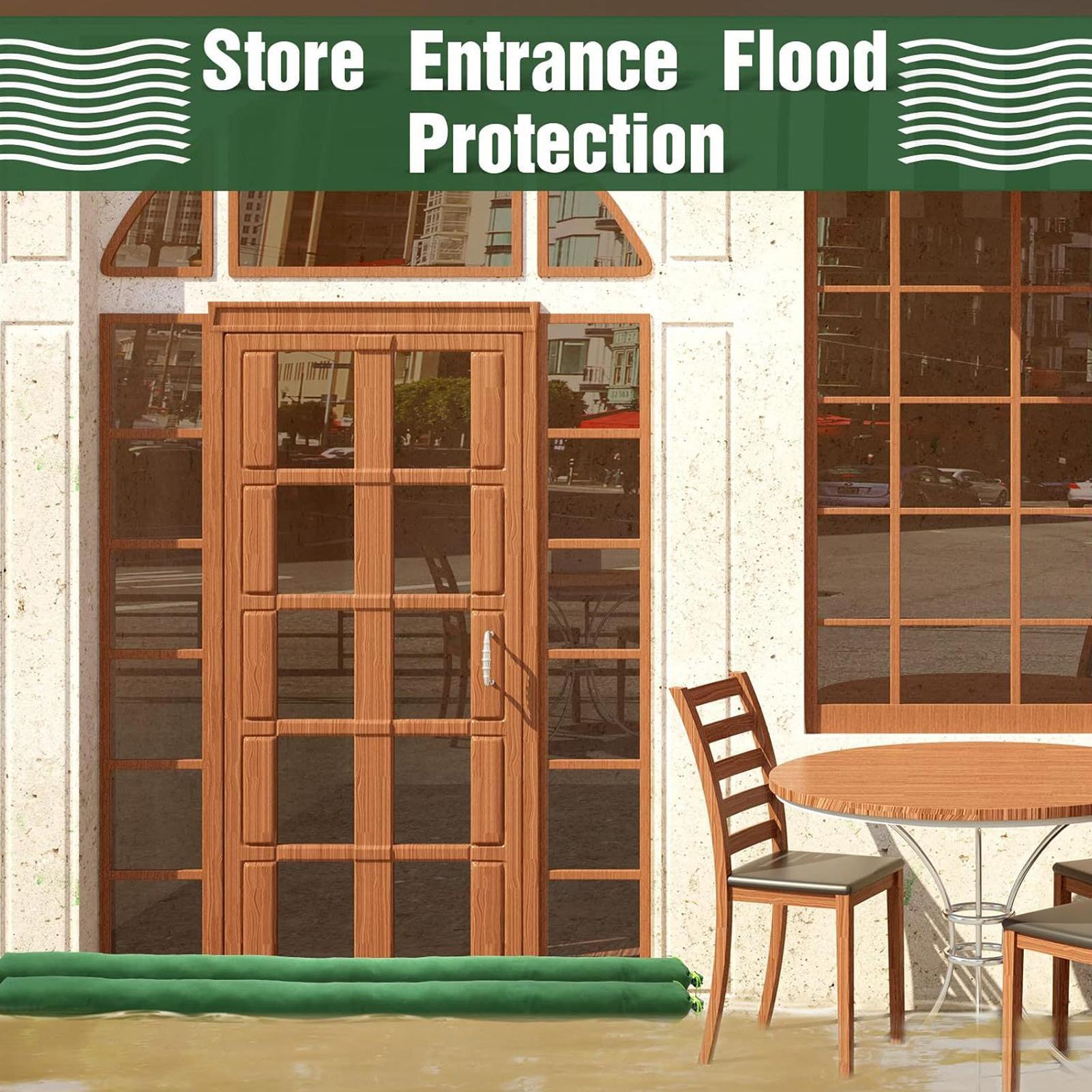 Flood Barrier Bag - ถุงกันน้ำท่วมใต้ดิน 4 ชิ้น ถุงทรายนำกลับมาใช้ใหม่ได้ สำหรับบ้าน สวน