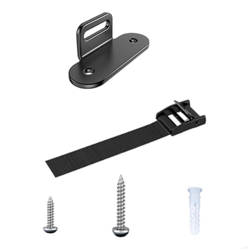 Earthquake Anchor Strap - สายรัดเฟอร์นิเจอร์ป้องกันการตกแบบปรับได้พร้อมจุดยึดผนังสแตนเลสสำหรับการติดตั้งโฮมออฟฟิศเพื่อความปลอดภัยของแผ่นดินไหว
