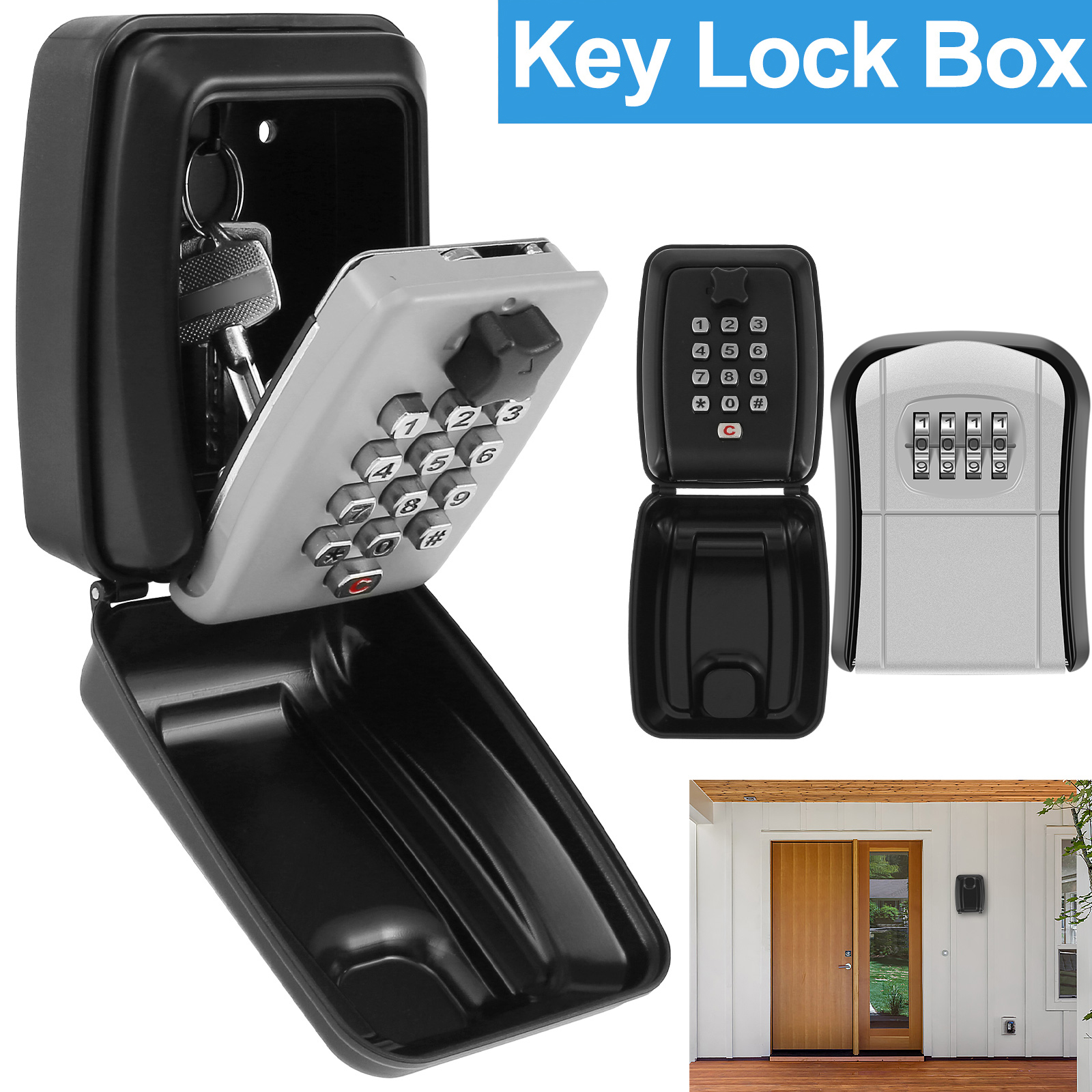 Lockbox Key Secure - กล่องล็อคกุญแจ Wall-Mount Secret รหัสกุญแจรักษาความปลอดภัย Safe Secret