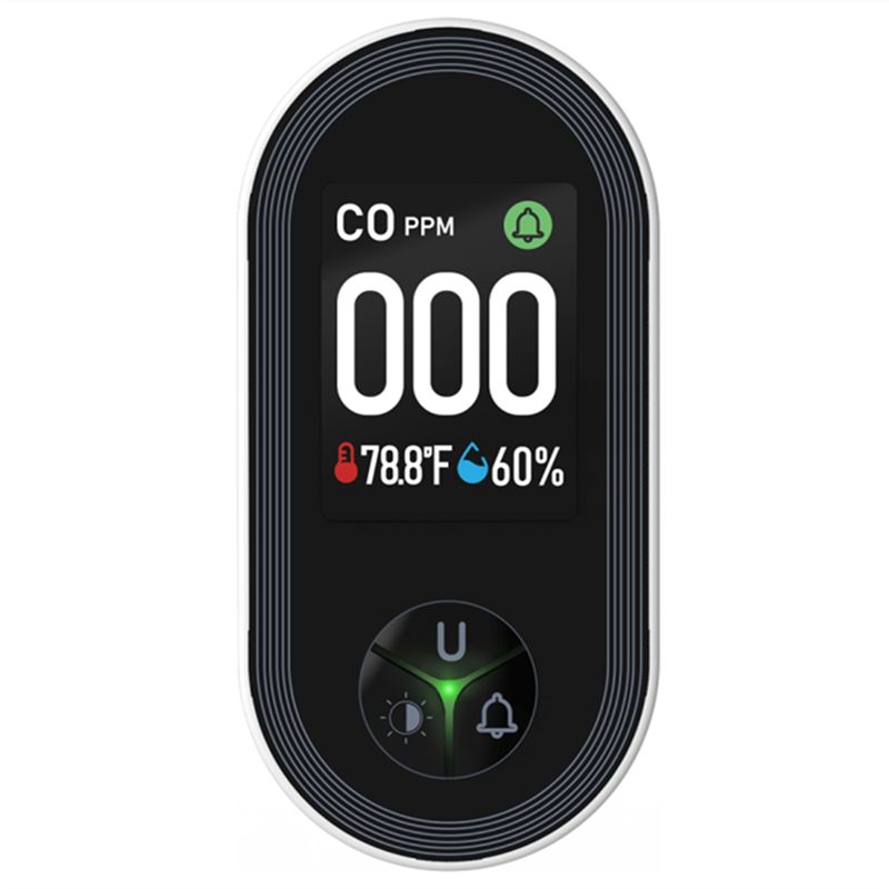 Co Detector Plug - เครื่องตรวจจับคาร์บอนมอนอกไซด์แบบเสียบปลั๊ก 3in1 พร้อมจอแสดงผลในตัว แจ้งเตือนด้วยเสียง พร้อมเซ็นเซอร์วัดอุณหภูมิและความชื้น ปลั๊ก