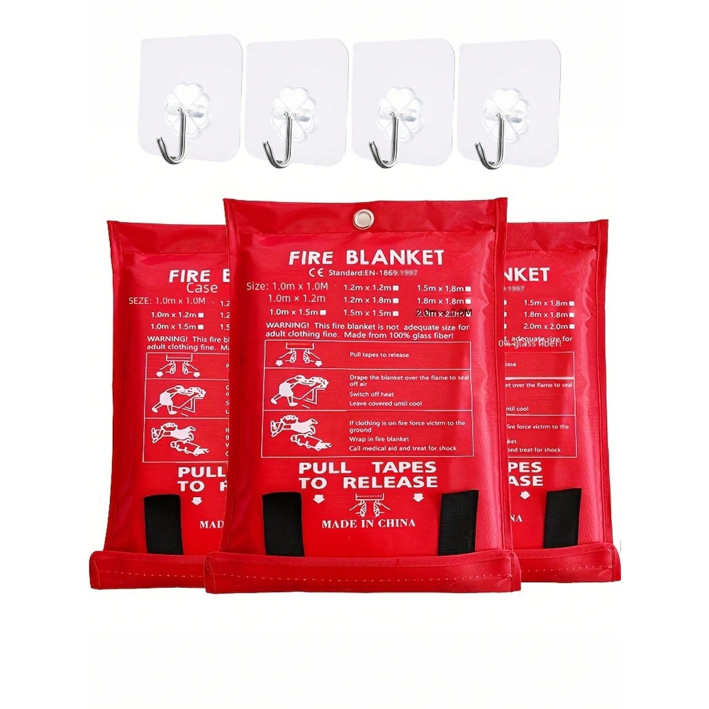 Fire Blanket Kitchen - ผ้าห่มกันไฟ 39.37 x 39.37 นิ้ว ผ้าห่มฉุกเฉินทนไฟ