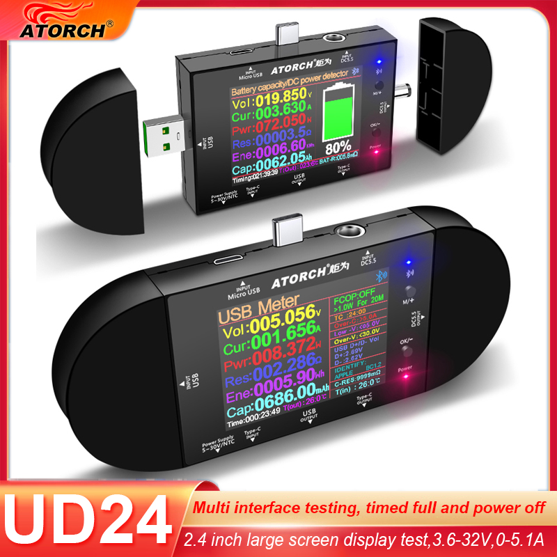 Co Detector Plug - UD24 เครื่องทดสอบ USB ขนาด 2.4 นิ้ว