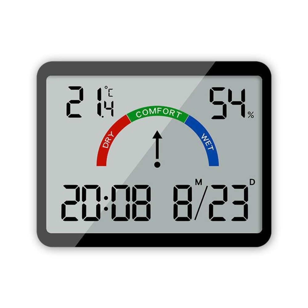 Pool Alarm Float - นาฬิกาแขวนแม่เหล็ก จอแสดงผลดิจิตอลบางเฉียบ เครื่องวัดอุณหภูมิในห้อง ตรวจจับความชื้น หน้าจอ LCD