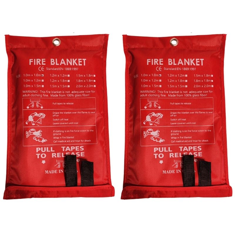 Fire Blanket Kitchen - โปรโมชั่นวันนี้ ผ้าห่มกันไฟฉุกเฉิน 2 ผืน ผ้าห่มดับเพลิง สำหรับห้องครัว