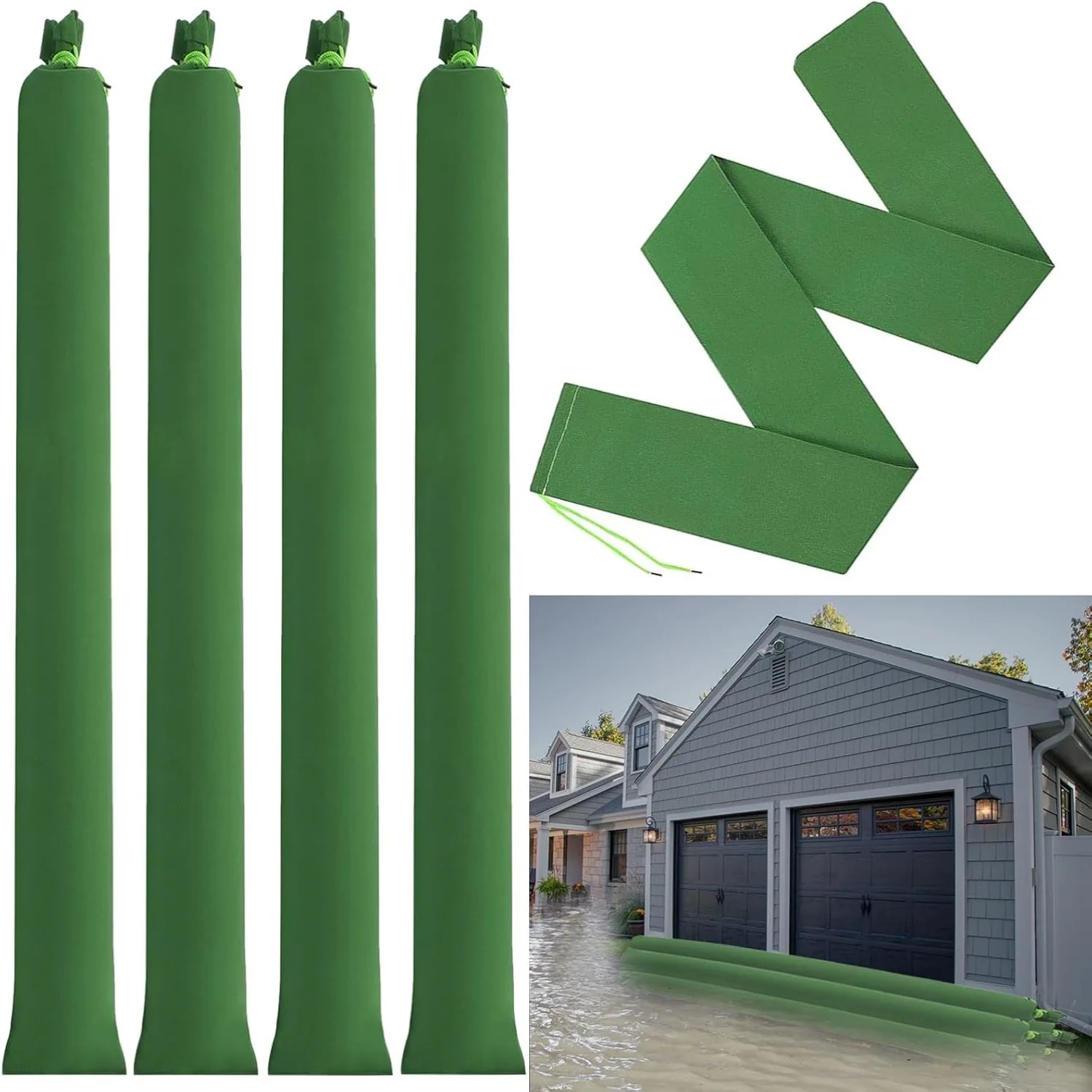 Flood Barrier Bag - 2 ชิ้นถุงทรายหนายาวผ้าใบ Sandbags ทนทาน Water Barrier