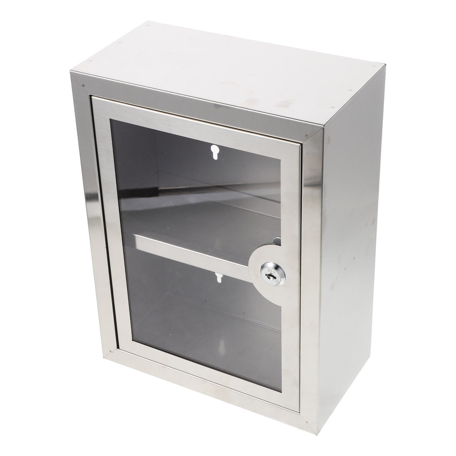 Medicine Cabinet Lock - ตู้เก็บยาแบบล็อคได้ ตู้ติดผนังโลหะ 2 ชั้น 11x8.2 นิ้ว