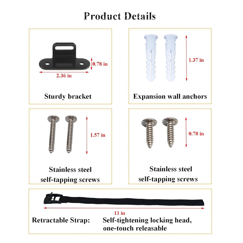 Earthquake Anchor Strap - ชุดยึดเฟอร์นิเจอร์กันสั่นสะเทือน ติดตั้งง่าย ปรับได้ ใช้ได้ทั้งชายและหญิง ชุดอุปกรณ์ความปลอดภัยเฟอร์นิเจอร์ ชุดยึดผนังอเนกประสงค์เพื่อความปลอดภัย