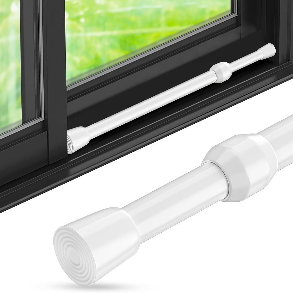 Window Lock Bar - แถบกั้นหน้าต่างและประตูโลหะแบบปรับได้ – ตัวล็อคแบบเลื่อนที่ปลอดภัยพร้อมปลายยาง ป้องกันการโจรกรรม ใช้ในบ้าน