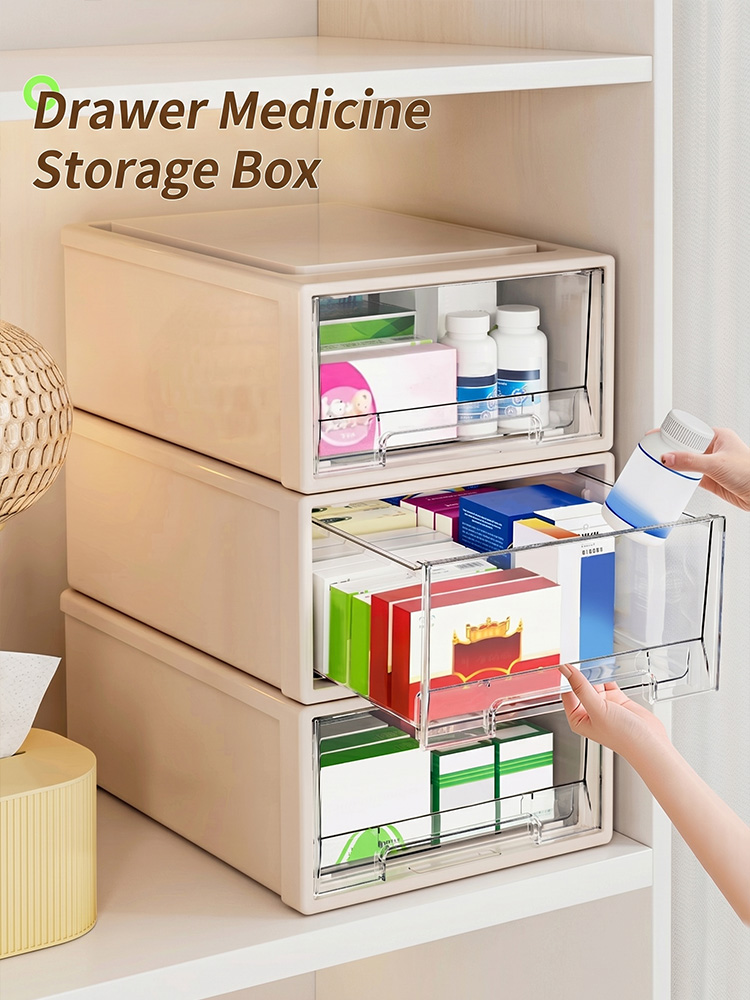 Medicine Cabinet Lock - กล่องจัดยาขนาดใหญ่, กล่องเก็บยาพกพา, กล่องป้องกันฝุ่นพร้อมตัวล็อคเพื่อความปลอดภัยสำหรับใช้ในบ้านและการเดินทาง