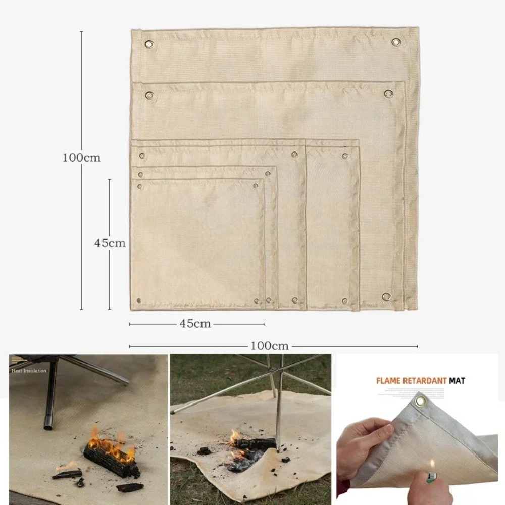 Fire Blanket Kitchen - ผ้าห่มกันไฟอุณหภูมิสูง แผ่นใยแก้วสำหรับตั้งแคมป์กลางแจ้ง ปิกนิก บาร์บีคิว ผ้ากันไฟ ฉนวนกันความร้อน