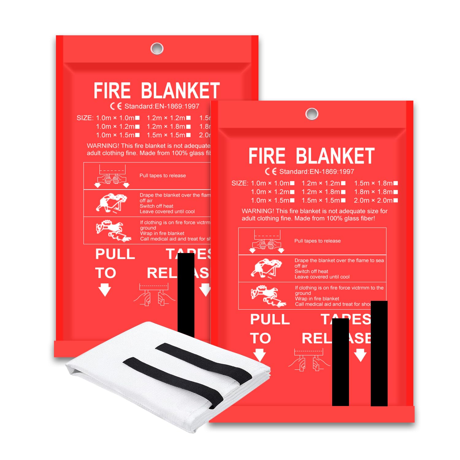 Fire Blanket Kitchen - Fire ผ้าห่ม 2 แพ็ค 2*2 m/1.5*1.5