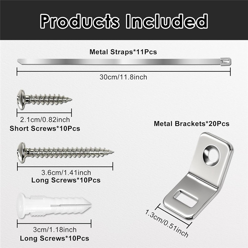Earthquake Anchor Strap - ABMS-สําหรับ Baby-Proofing เฟอร์นิเจอร์ Wall Anchors 10Pcs