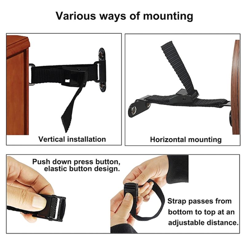 Earthquake Anchor Strap - FYBL-สมอติดผนังสําหรับเฟอร์นิเจอร์, สายรัดป้องกันปลาย (2 ชุด), จุดยึดเฟอร์นิเจอร์แผ่นดินไหวแบบปรับได้สําหรับงานหนัก