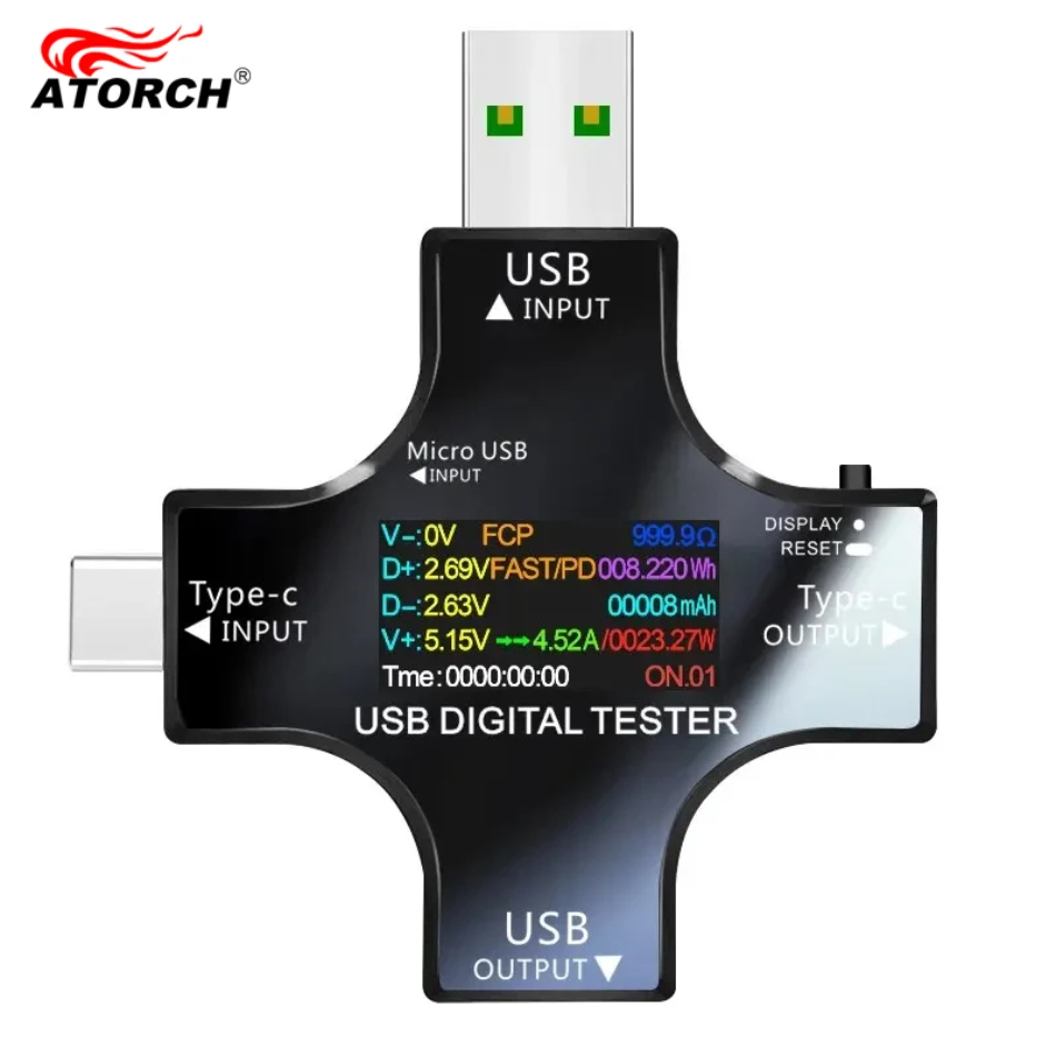 Co Detector Plug - เครื่องทดสอบ USB DC Type-C PD โวลต์มิเตอร์ดิจิตอล