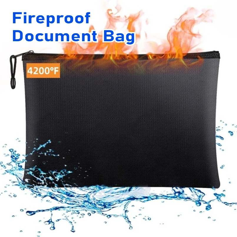 Fire Safe Document - ขนาด L/M/S ถุงเก็บเอกสารกันไฟ ถุงเก็บเอกสารกันน้ำ กระเป๋าเก็บเอกสารกันไฟพร้อมซิป ซองใส่เงินสด