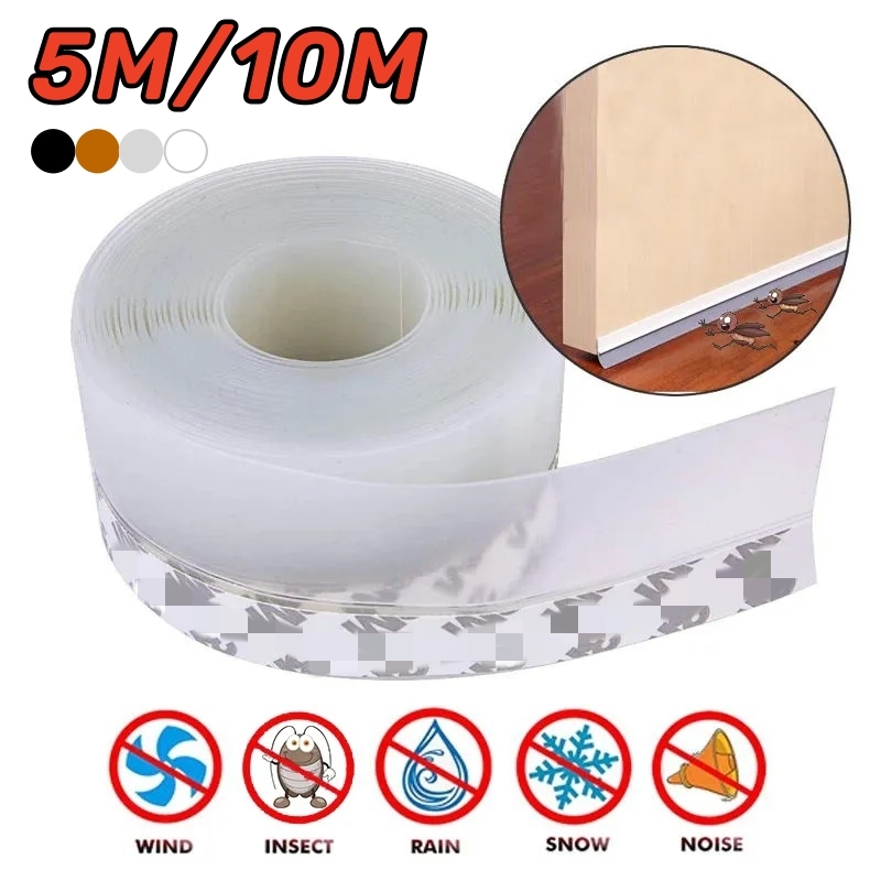 Window Lock Bar - 5 M/10 M ด้านล่างซีล Strip สภาพอากาศหน้าต่างซีลยาง
