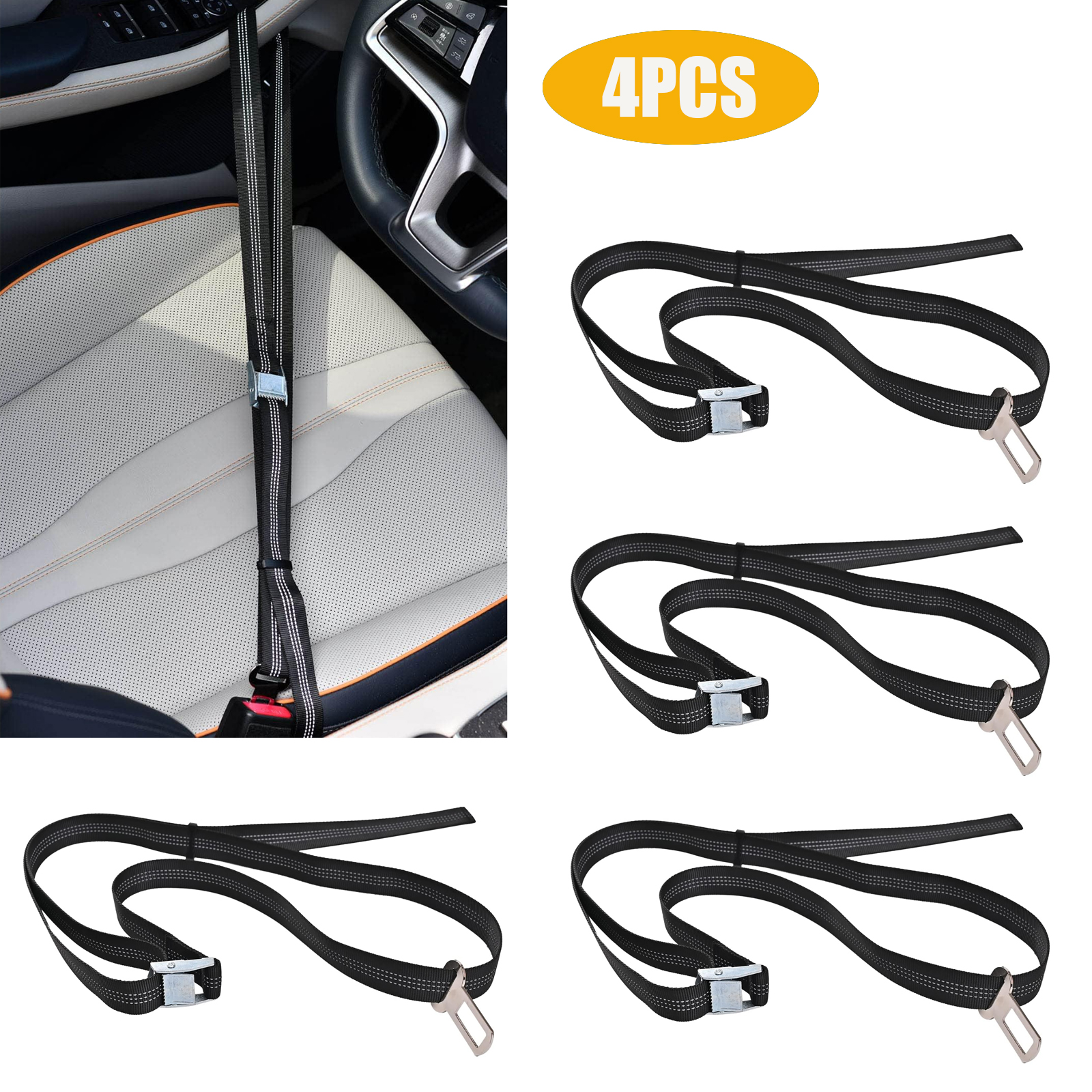Security Chain Door - โซ่กันขโมยประตูรถบ้าน 4 ชิ้น อุปกรณ์ป้องกันการโจรกรรมสำหรับประตูบานเลื่อนรถตู้ ใช้สำหรับตั้งแคมป์กลางแจ้ง พร้อมเทปและอุปกรณ์เสริม