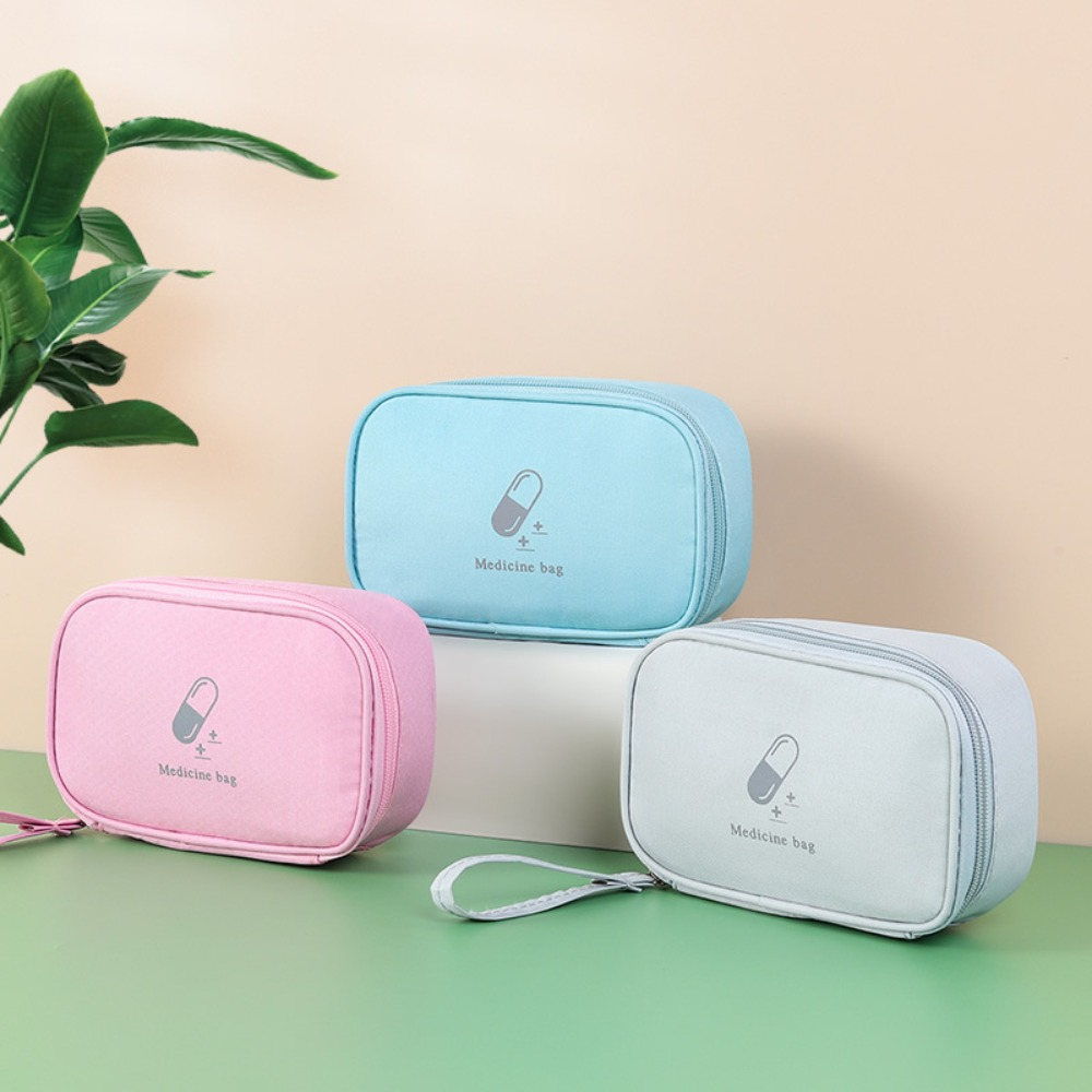 First Aid Bag Kit - กระเป๋ายาอเนกประสงค์สีชมพู/สีฟ้า/สีเทาชั้นวางยาสำหรับใช้ในครัวเรือนชุดปฐมพยาบาลยาความจุขนาดใหญ่ชุดปฐมพยาบาลฉุกเฉินทางการแพทย์