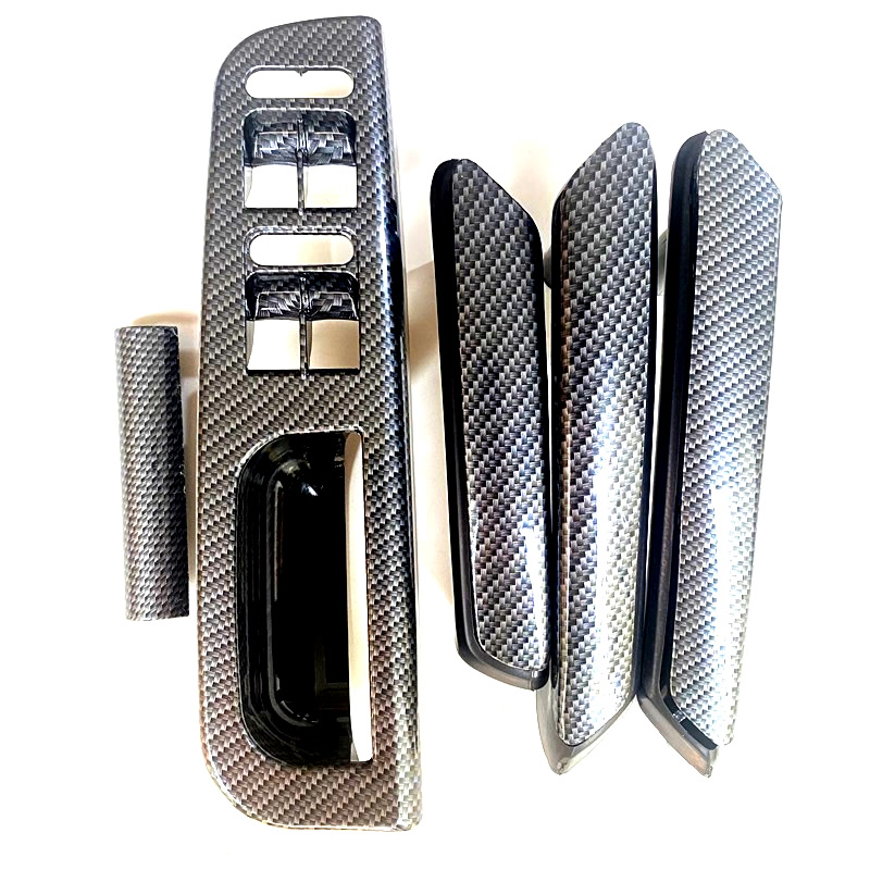 Window Lock Bar - รูปแบบคาร์บอนไฟเบอร์ที่จับประตูสวิทช์หน้าต่างกรอบสําหรับ VW Passat B5 98-05 3B
