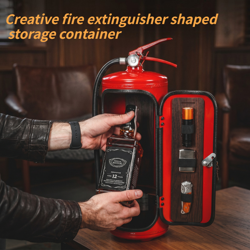 Fire Extinguisher Small - 1 ชิ้น ขายดี ตู้เก็บไวน์รูปถังดับเพลิงขนาดเล็ก ของตกแต่งบ้าน เฟอร์นิเจอร์โลหะ