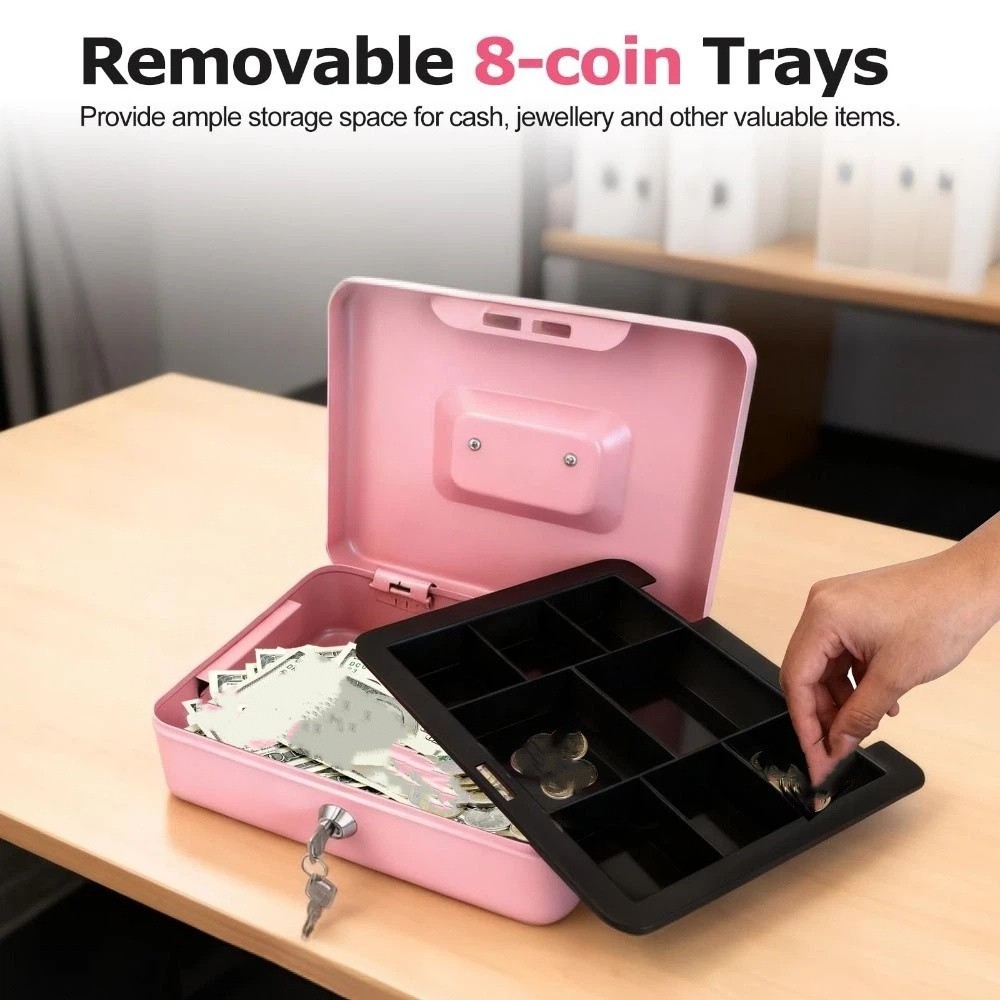 Lockbox Key Secure - กล่องนิรภัยขนาดเล็กแบบพกพา พร้อมกุญแจล็อค กล่องใส่เหรียญ ดีไซน์สร้างสรรค์ แข็งแรง ทนทาน