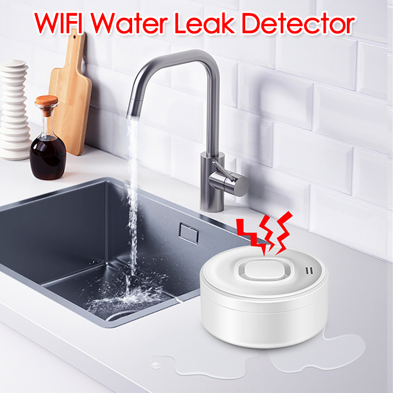 Water Alarm Sensor - เครื่องตรวจจับน้ำรั่วแบบสมาร์ท WIFI พร้อมเสียงเตือนดัง 100dB แจ้งเตือนผ่านแอพแบบเรียลไทม์ ควบคุมระยะไกล