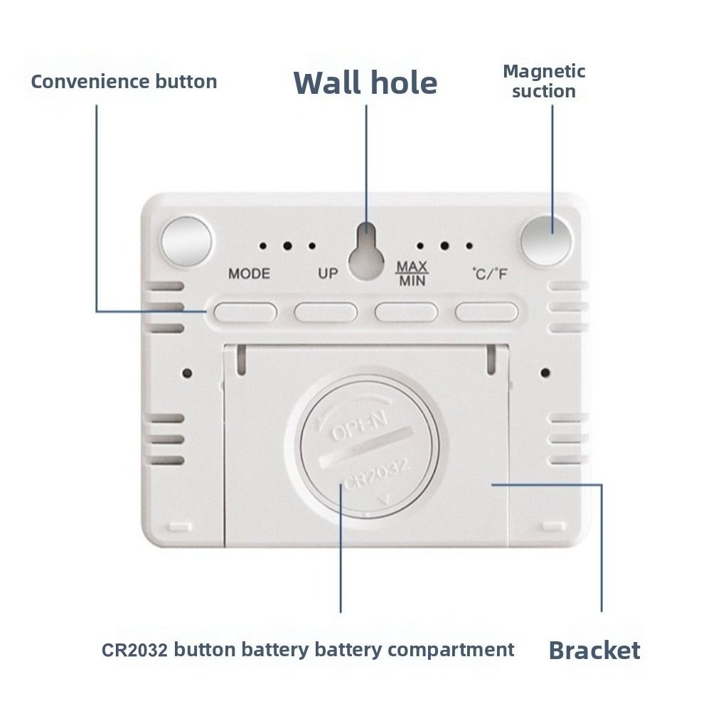 Pool Alarm Float - นาฬิกาแขวนแม่เหล็ก หน้าจอ LCD ขนาดใหญ่ จอแสดงผลดิจิตอล เครื่องวัดอุณหภูมิในห้อง