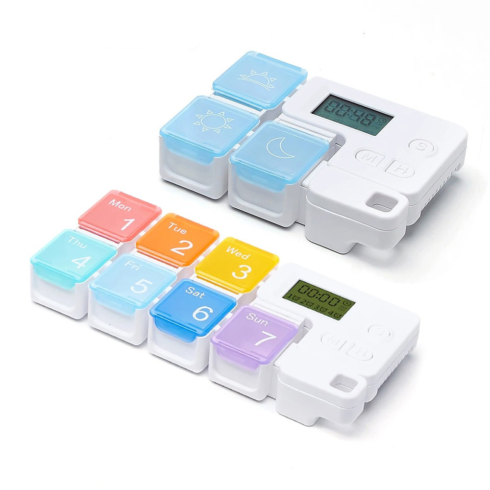 Medicine Cabinet Lock - กล่องเก็บยาพร้อมระบบเตือน กล่องใส่ยาประจำวัน/รายสัปดาห์ กล่องจัดยาอิเล็กทรอนิกส์พร้อมระบบตั้งเวลาเตือนความจำ กล่องยาอัจฉริยะพร้อมที่แบ่งยา