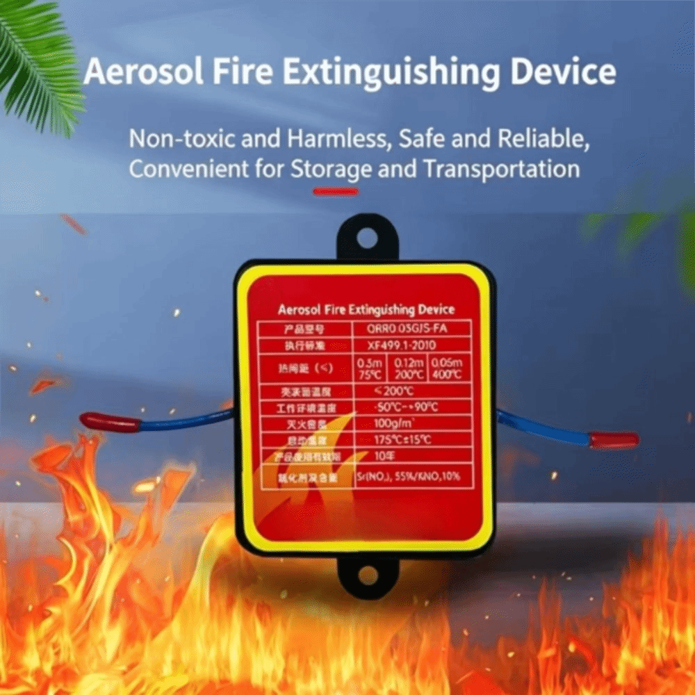 Fire Extinguisher Small - อุปกรณ์หน่วงไฟแบบดีไซน์สองสาย ระบบหน่วงไฟแบบเปิดใช้งานอัตโนมัติ อุปกรณ์ดับเพลิง ติดตั้งบนราง DIN