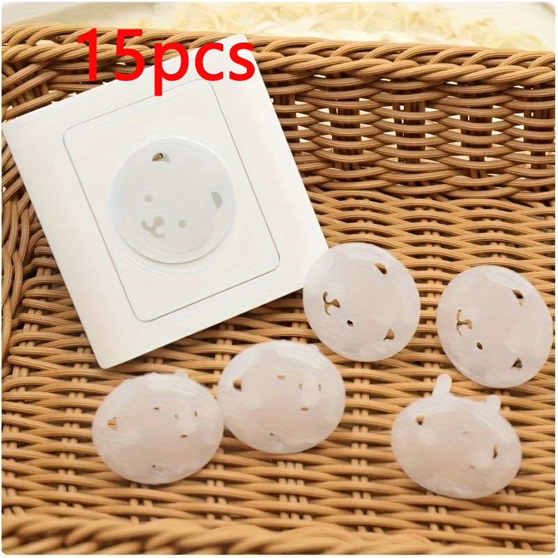 Outlet Cover Baby - ปลั๊กไฟป้องกันไฟฟ้าช็อตสำหรับเด็ก 15 ชิ้น รูปทรงหมี ปลั๊กไฟมาตรฐาน EU