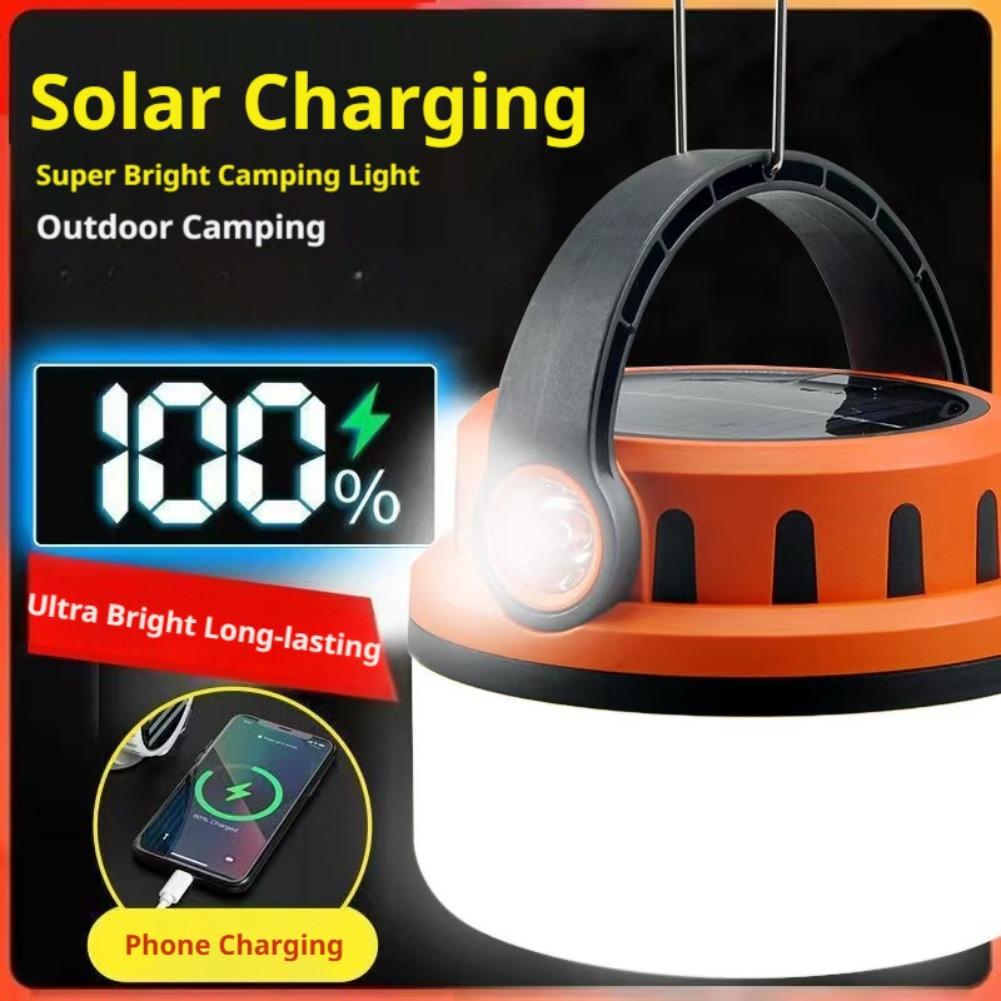 Power Outage Light - โคมไฟตั้งแคมป์แบบชาร์จพลังงานแสงอาทิตย์พร้อมตะขอแขวน, ไฟเต็นท์ LED ที่ใช้งานได้ยาวนานเป็นพิเศษ, โคมไฟฉุกเฉินสำหรับไฟดับกลางแจ้ง