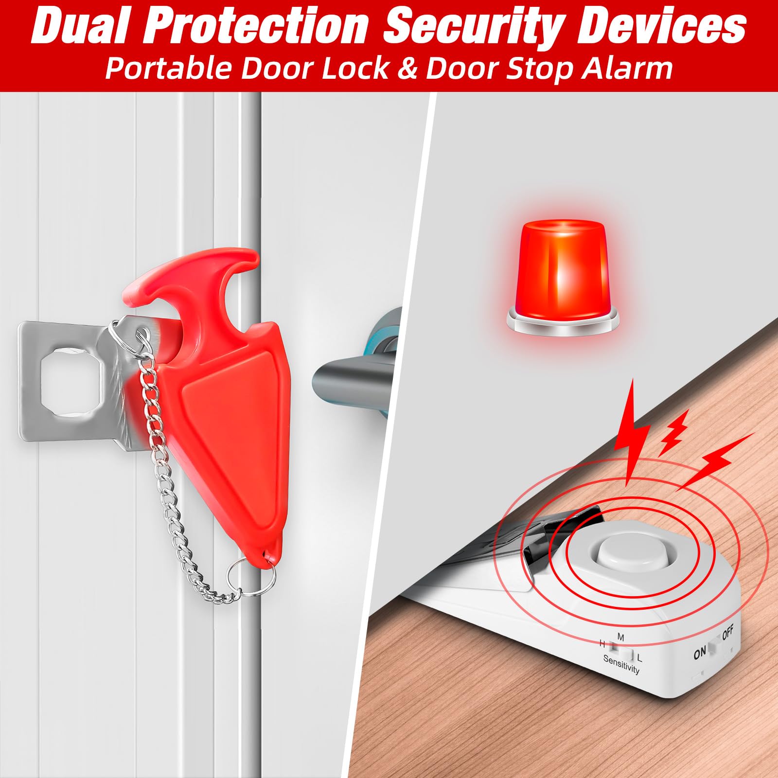 แบบพกพาประตูหยุดปลุกเดินทางโรง - Door Stop Alarm บทวิจารณ์และราคา