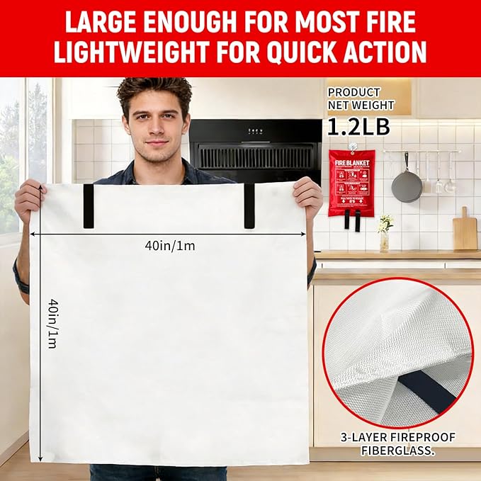ผ้าห่มกันไฟฉุกเฉินรุ่นใหม่ล่าส - Fire Blanket Kitchen บทวิจารณ์และราคา