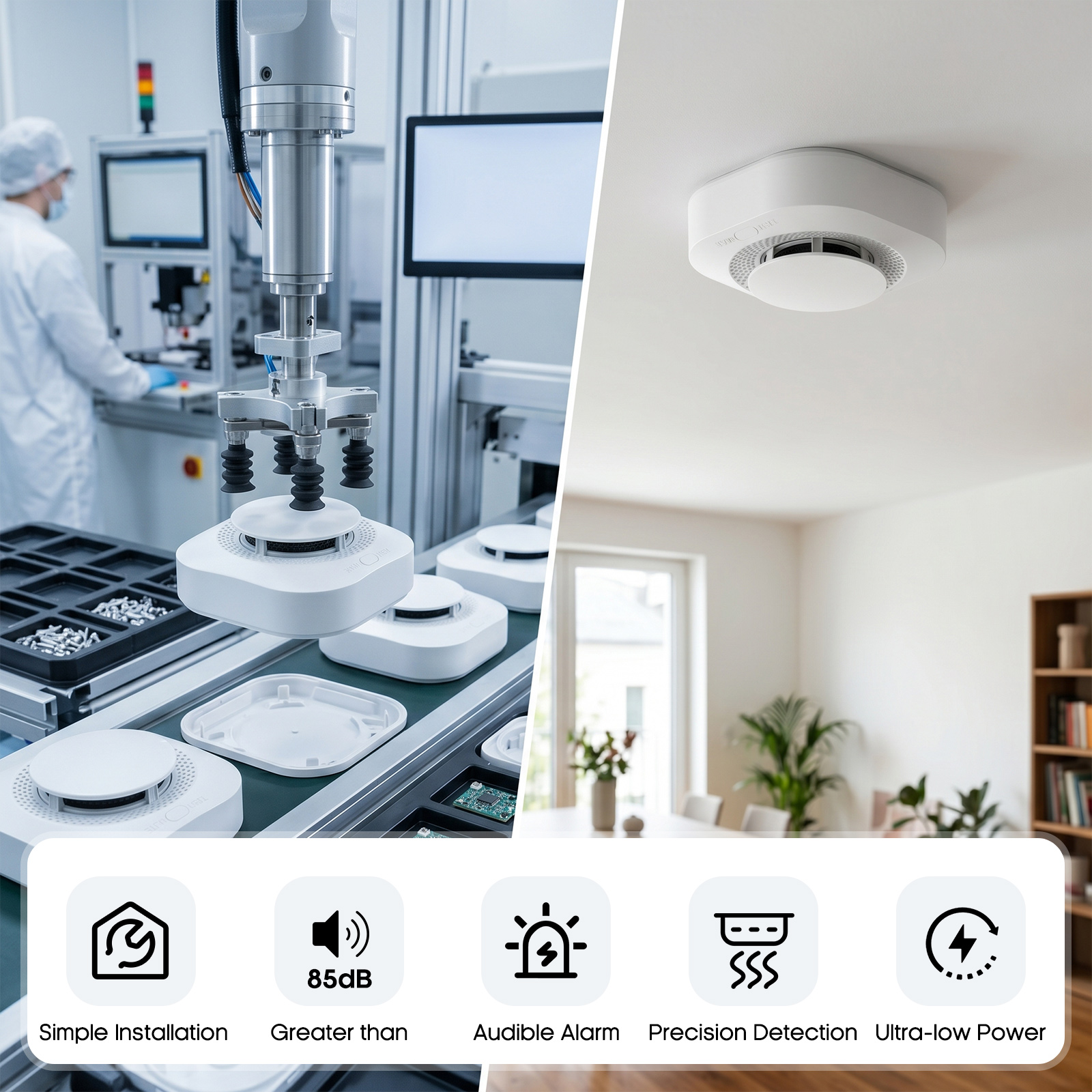 เครื่องตรวจจับควัน Tuya Zigbee - Smoke Detector Interconnected บทวิจารณ์และราคา