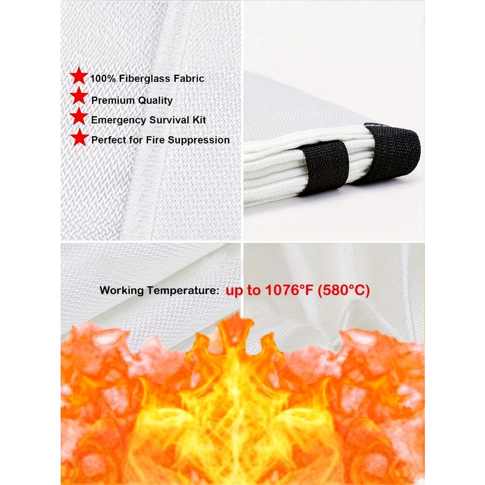 ผ้าห่มกันไฟ 39.37 x 39.37 นิ้ว - Fire Blanket Kitchen บทวิจารณ์และราคา
