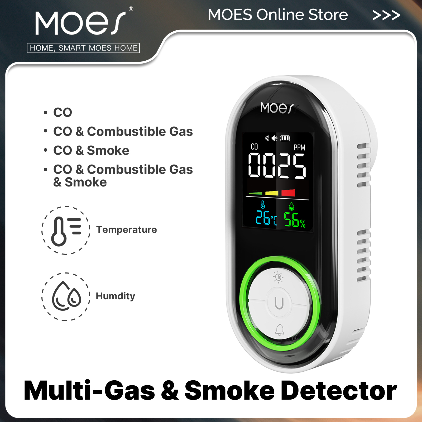 MOES CO เครื่องตรวจจับควันและแ - Co Detector Plug บทวิจารณ์และราคา