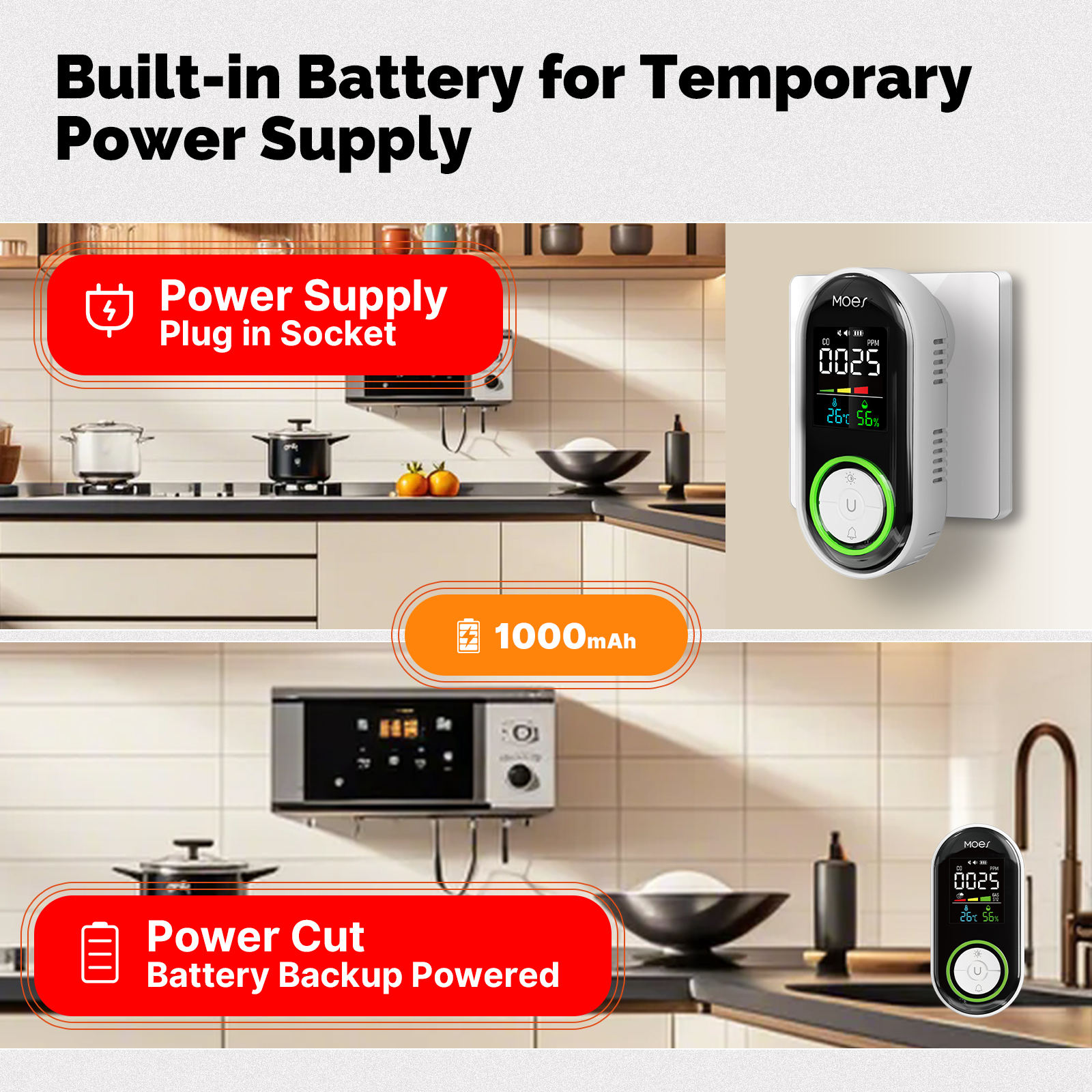 MOES CO เครื่องตรวจจับควันและแ - Co Detector Plug บทวิจารณ์และราคา