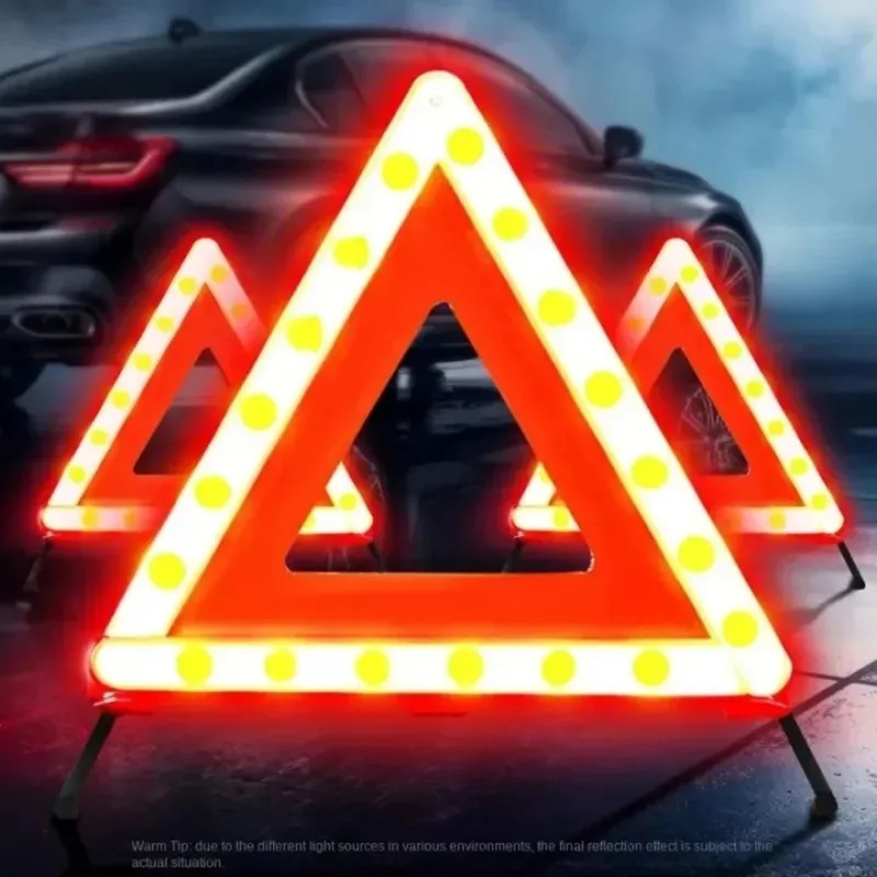 รถสามเหลี่ยมสีแดงสะท้อนแสงขาตั - Emergency Exit Sign บทวิจารณ์และราคา