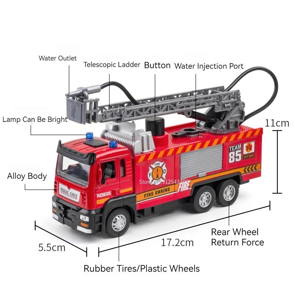1:32 Scale สเปรย์น้ํา Fire รถบ - Fire Escape Ladder บทวิจารณ์และราคา