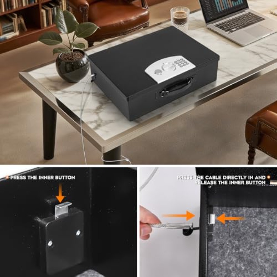 ตู้เซฟโลหะแบบพกพาพร้อมรหัสล็อค - Fire Safe Document บทวิจารณ์และราคา