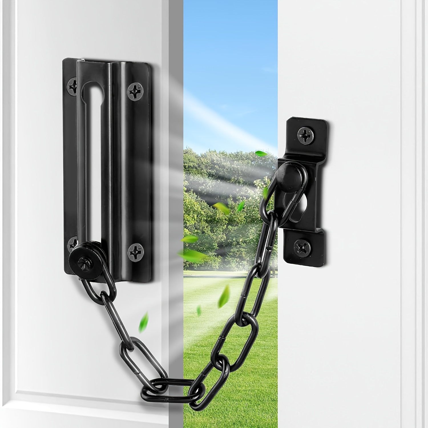 ชุดล็อคโซ่ประตู 2 ชิ้น สีดำ, โ - Security Chain Door บทวิจารณ์และราคา
