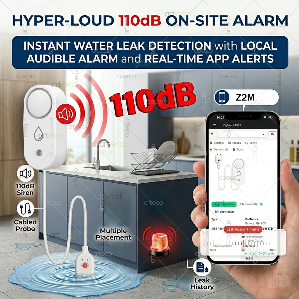 ซิกบีเครื่องตรวจจับน้ำรั่วสมาร - Water Alarm Sensor บทวิจารณ์และราคา
