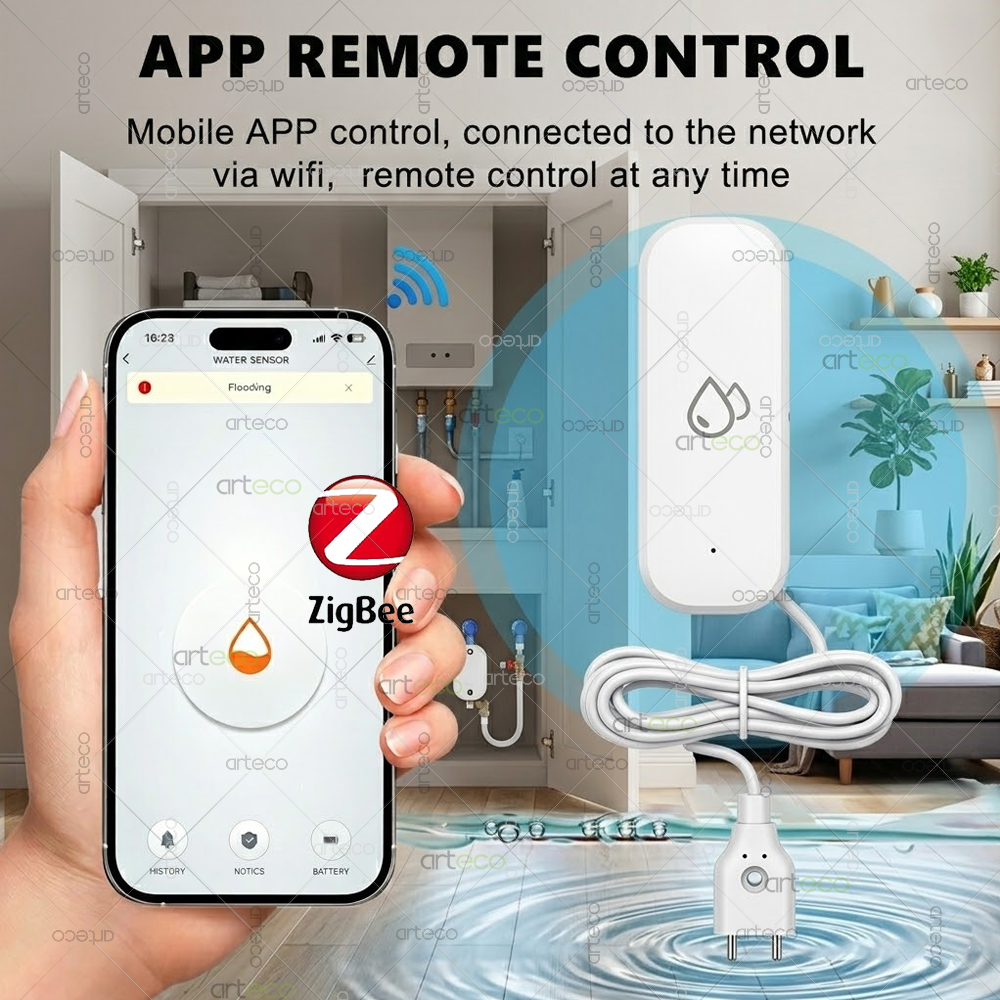 ซิกบีเครื่องตรวจจับน้ำรั่วสมาร - Water Alarm Sensor บทวิจารณ์และราคา