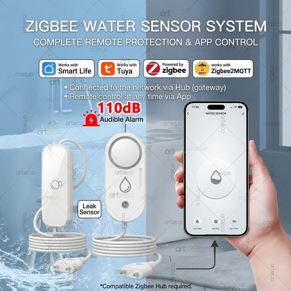 เซ็นเซอร์ตรวจจับน้ำรั่วซึม Zig - Water Alarm Sensor บทวิจารณ์และราคา