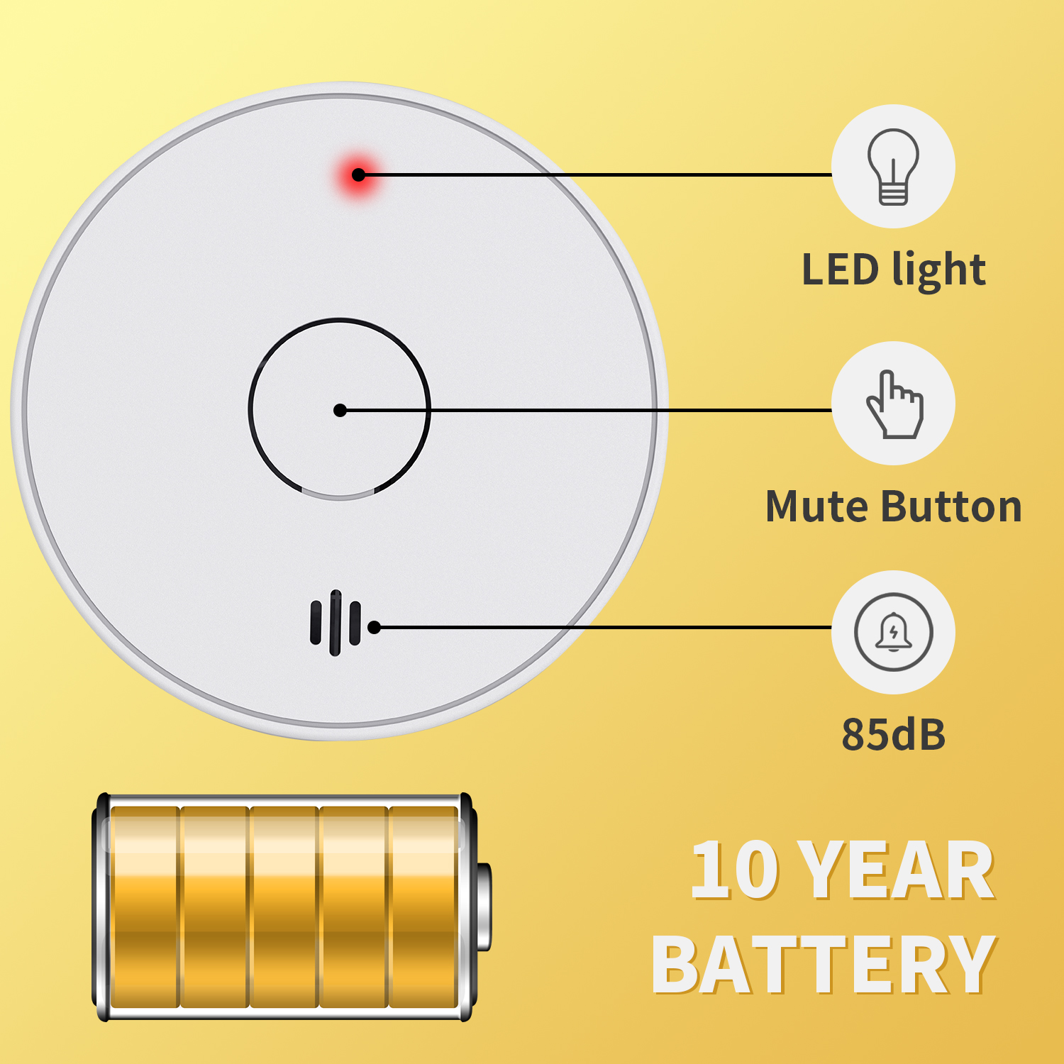 เครื่องตรวจจับควันแบบสแตนด์อโล - Smoke Detector Interconnected บทวิจารณ์และราคา