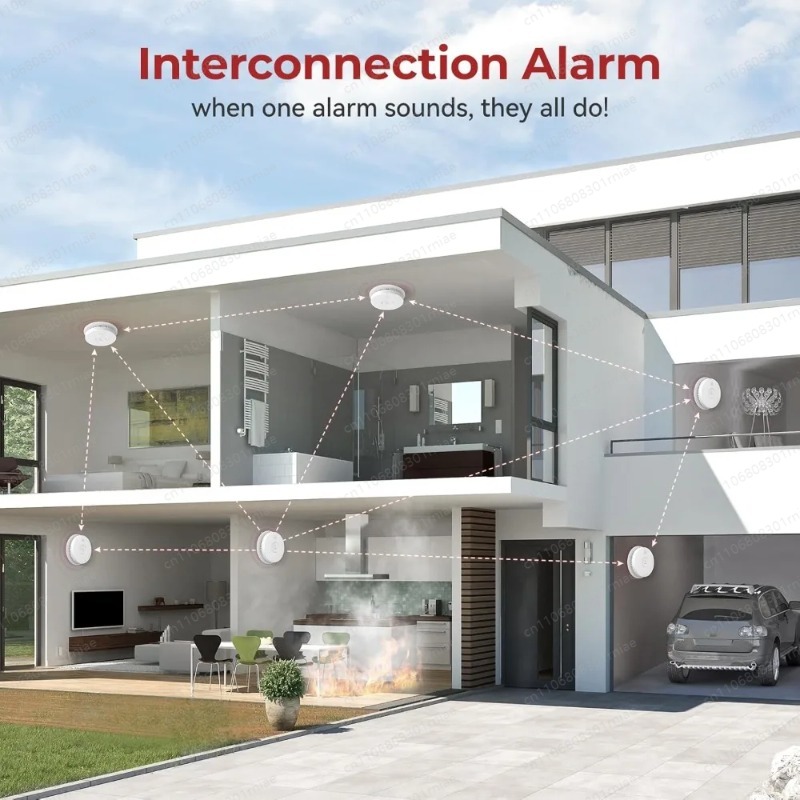 คุณภาพสูง-8 ชิ้น, เครื่องตรวจจ - Smoke Detector Interconnected บทวิจารณ์และราคา