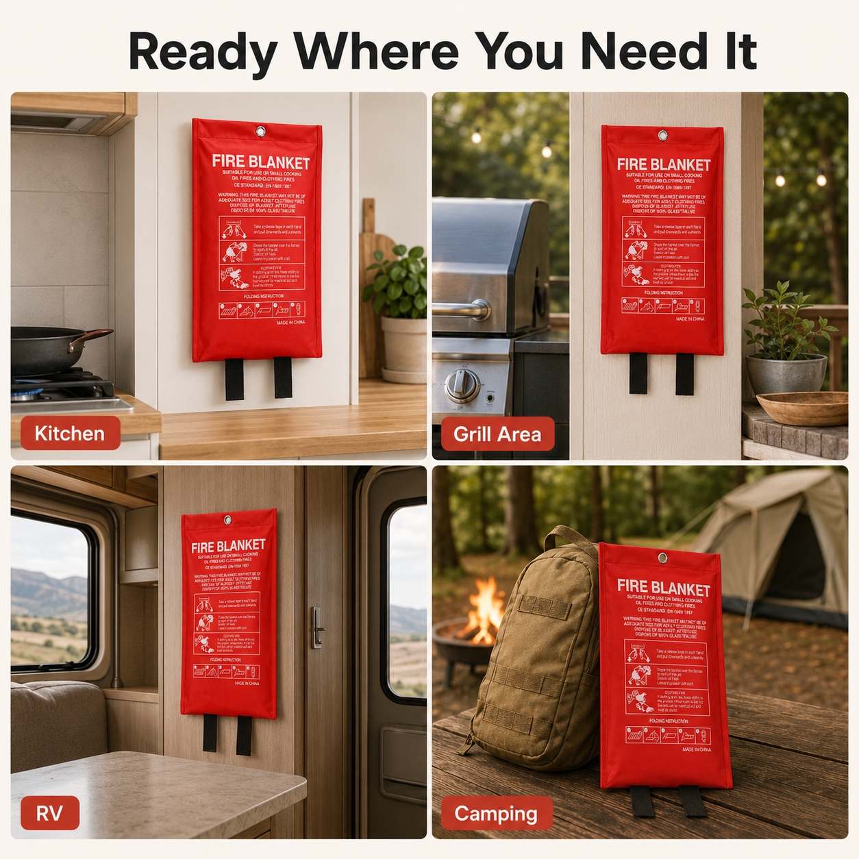 ผ้าห่มกันไฟฉุกเฉินสำหรับบ้านแล - Fire Blanket Kitchen บทวิจารณ์และราคา