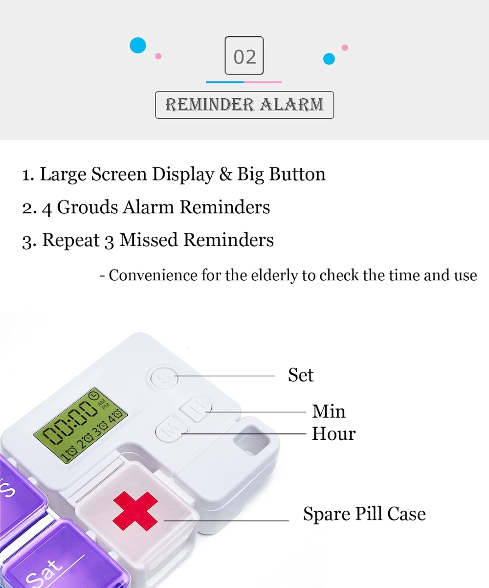 7 วัน Pill Organizer พร้อมเตือ - Medicine Cabinet Lock บทวิจารณ์และราคา
