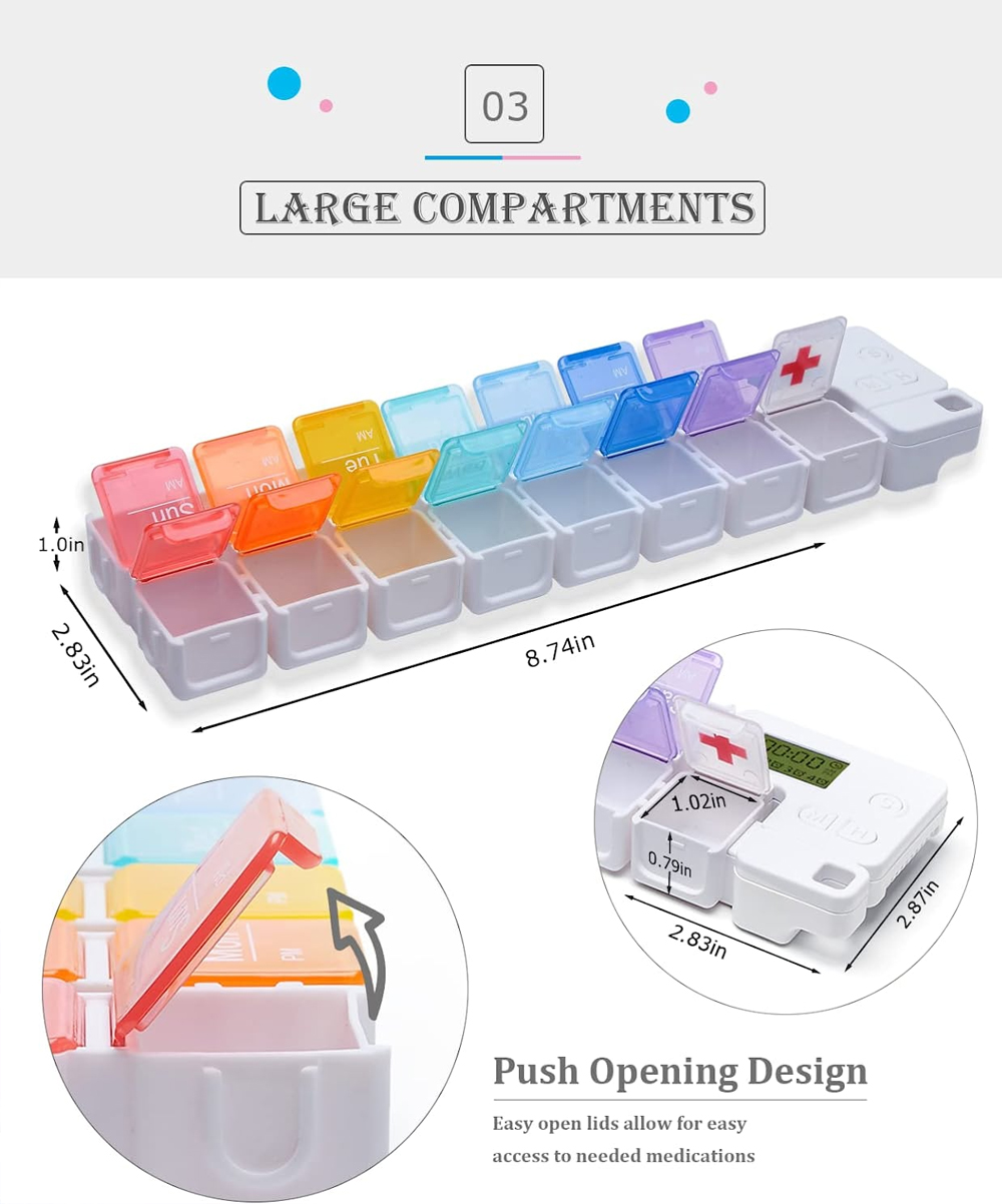 7 วัน Pill Organizer พร้อมเตือ - Medicine Cabinet Lock บทวิจารณ์และราคา